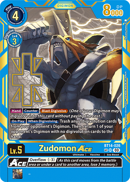 BT14-026 Zudomon ACE Super Rare BT15 Special Alternate Art