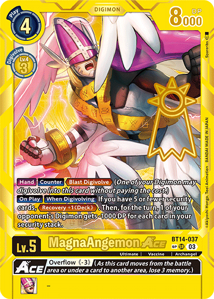 BT14-037 MagnaAngemon ACE Super Rare BT15 Special Alternate Art