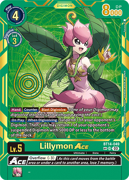 BT14-049 Lillymon ACE Super Rare BT15 Special Alternate Art