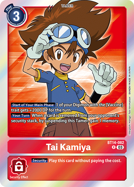 BT14-082 Tai Kamiya Rare