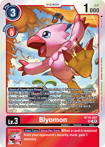 BT15-007 Biyomon Super Rare