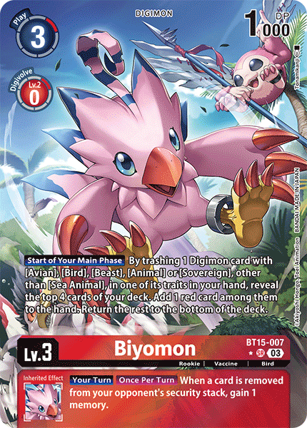 BT15-007 Biyomon Super Rare Alternate Art