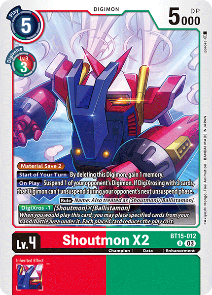 BT15-012 Shoutmon X2 Uncommon