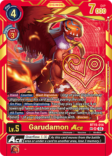 BT15-014 Garudamon ACE Super Rare BT15 Special Alternate Art