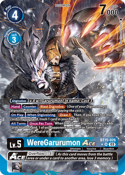 BT15-026 WereGarurumon ACE Super Rare Alternate Art