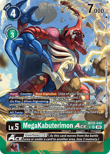 BT15-049 MegaKabuterimon ACE Super Rare Alternate Art