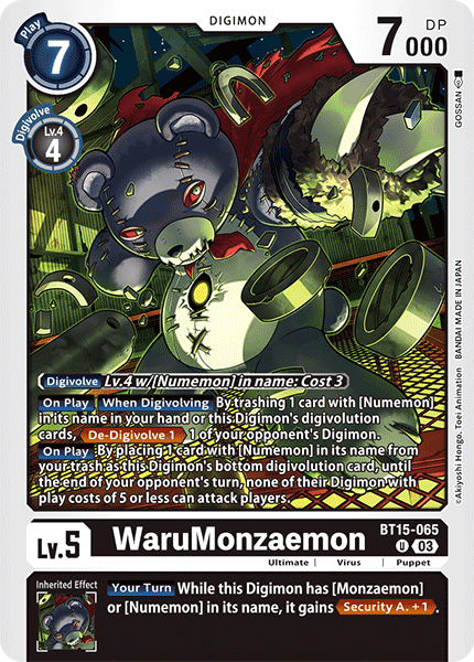 BT15-065 WaruMonzaemon Uncommon