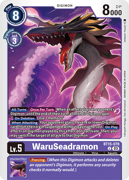 BT15-078 WaruSeadramon Uncommon