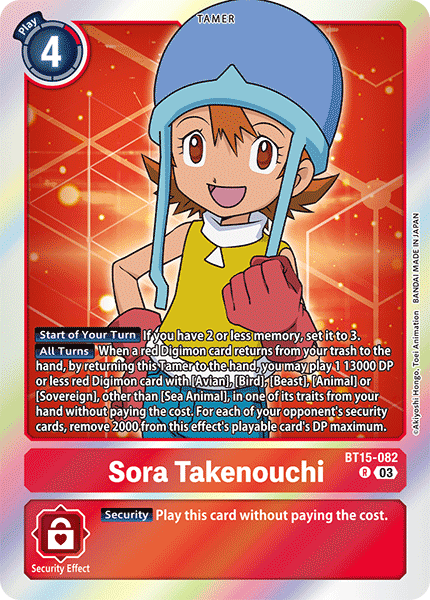 BT15-082 Sora Takenouchi Rare