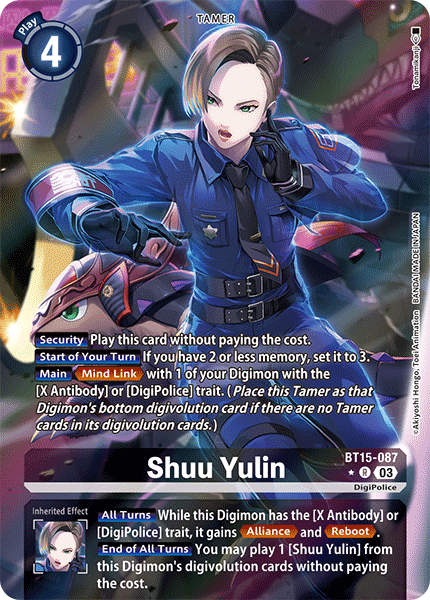 BT15-087 Shuu Yulin Rare Alternate Art