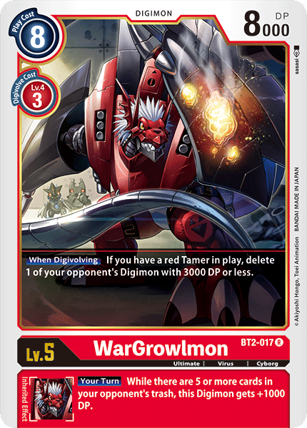 BT2-017 WarGrowlmon Rare