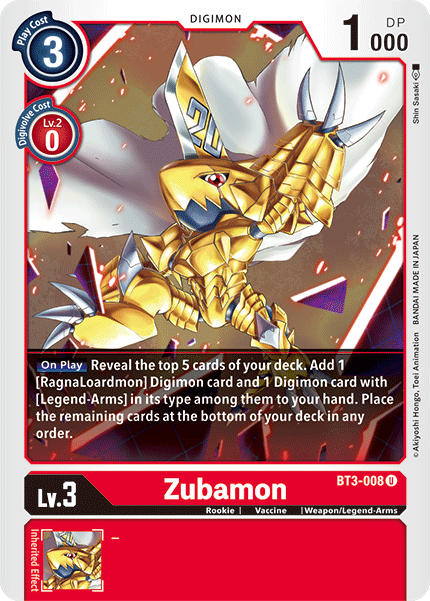 BT3-008 Zubamon Uncommon