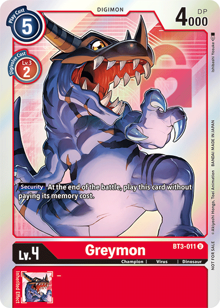 BT3-011 Greymon Alt Art Uncommon