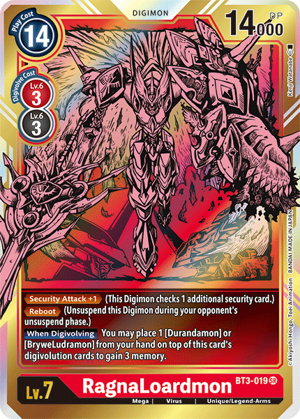 BT3-019 RagnaLoardmon Alt Art Super Rare