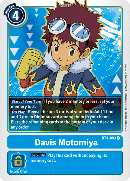 BT3-093 Davis Motomiya Rare