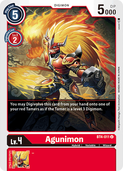 BT4-011 Agunimon Uncommon RB01 Reprint