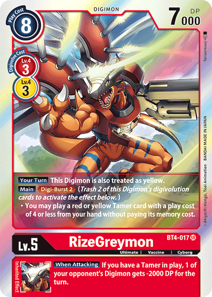 BT4-017 RizeGreymon Super Rare RB01 Reprint