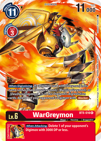 BT5-016 WarGreymon Rare