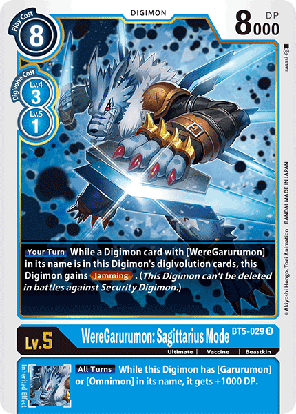 BT5-029 WereGarurumon: Sagittarius Mode Rare