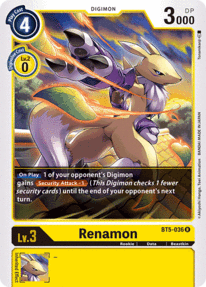 BT5-036 Renamon Rare