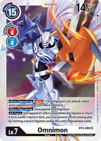 BT5-086 Omnimon Super Rare RB01 Reprint