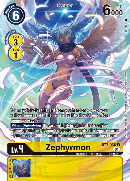 (BT11) BT7-036 Zephyrmon Alternate Art