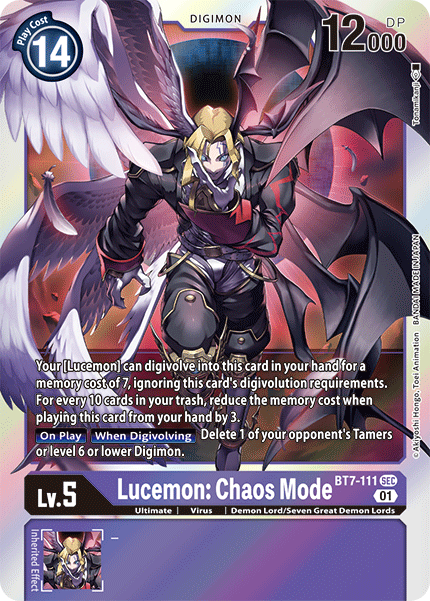 BT7-111 SECRET RARE Lucemon: Chaos Mode