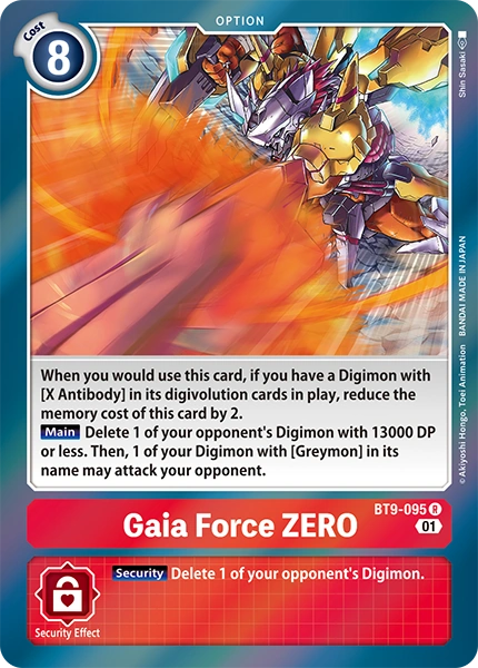 BT9-095 Gaia Force ZERO Rare