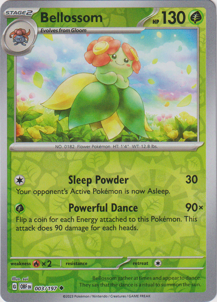 003/197 Bellossom Uncommon Reverse Holo Obsidian Flames