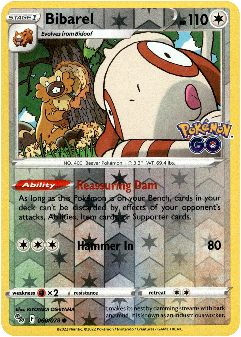 060/078 Bibarel Common Reverse Holo Pokemon GO