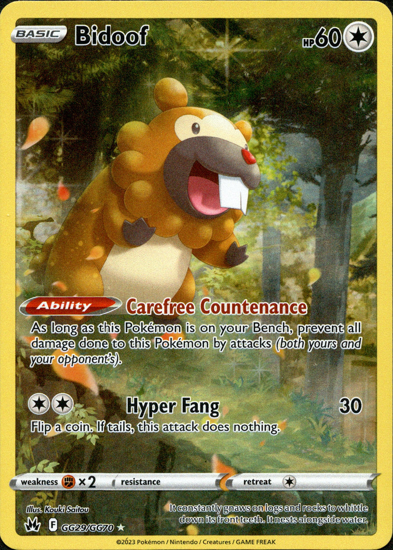 GG29/GG70 Bidoof Holo Rare Crown Zenith