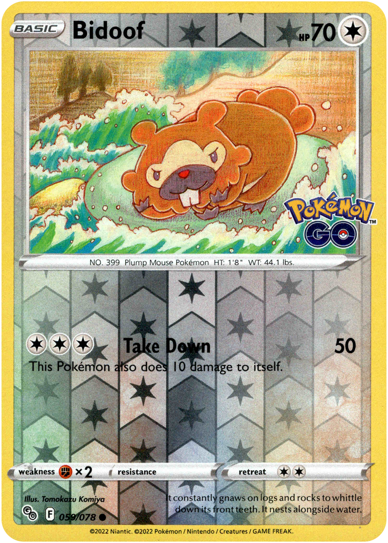 059/078 Bidoof Common Reverse Holo Pokemon GO