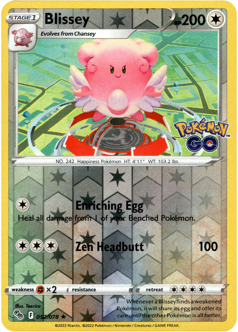 052/078 Blissey Rare Reverse Holo Pokemon GO