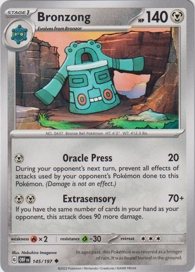 145/197 Bronzong Uncommon Obsidian Flames