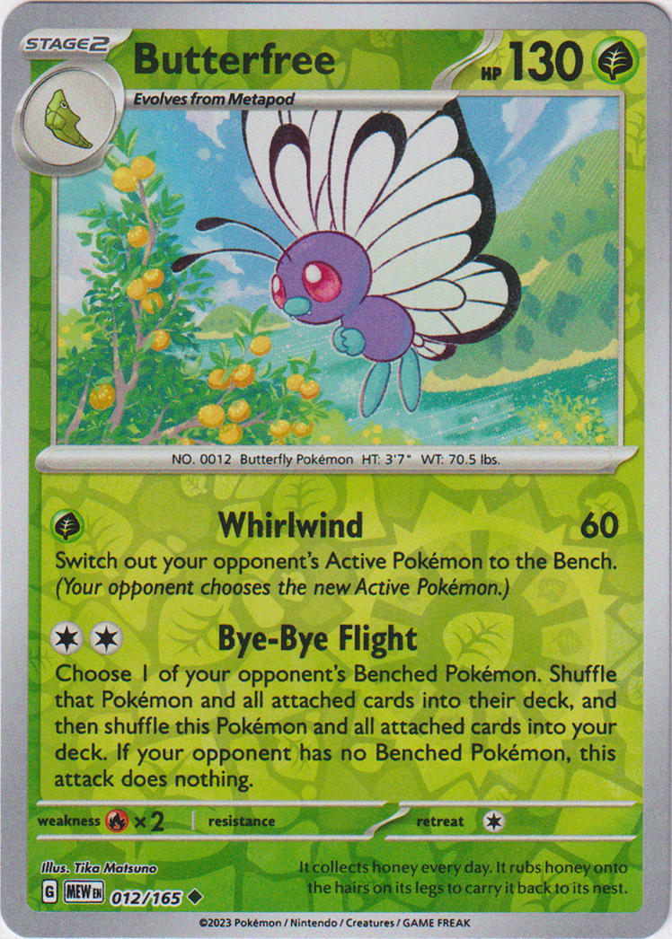 012/165 Butterfree Uncommon Reverse Holo Scarlet & Violet 151