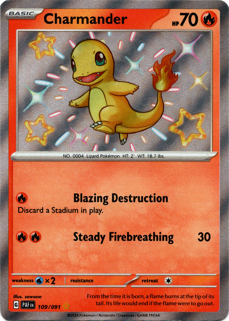 109/091 Charmander Shiny Rare Paldean Fates