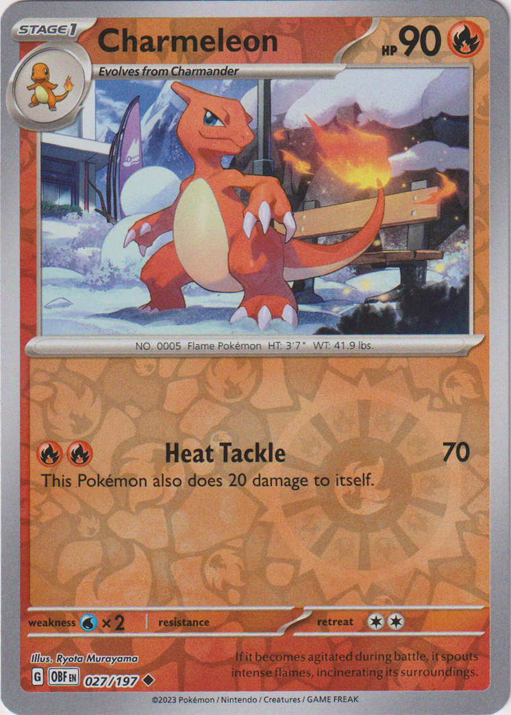 027/197 Charmeleon Uncommon Reverse Holo Obsidian Flames