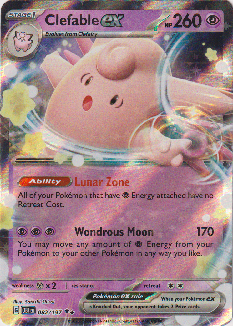 082/197 Clefable EX Double Rare Obsidian Flames