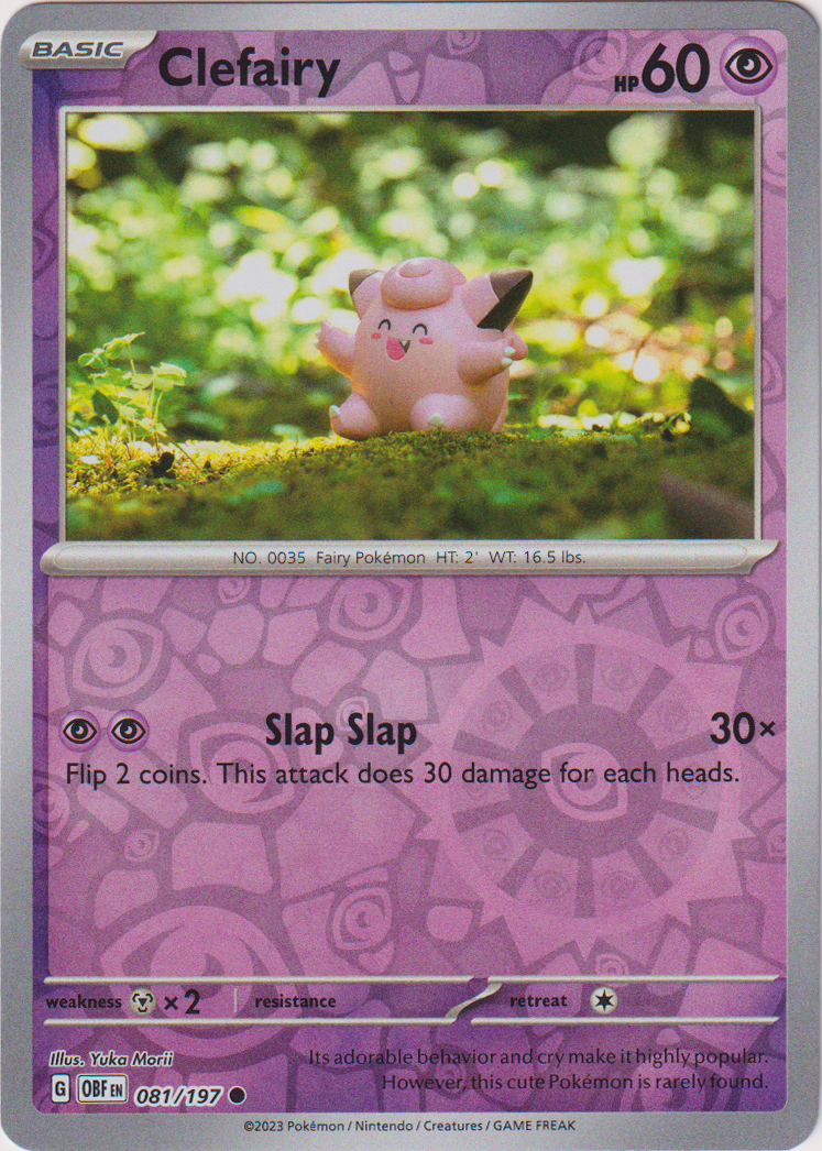 081/197 Clefairy Common Reverse Holo Obsidian Flames