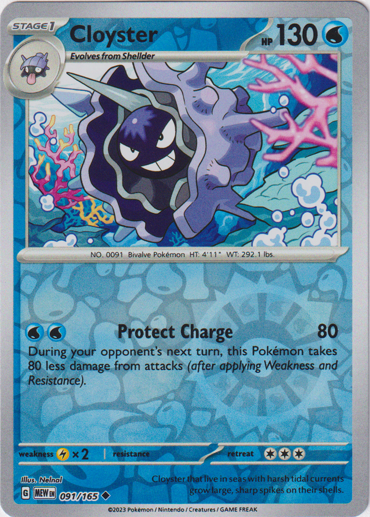 091/165 Cloyster Uncommon Reverse Holo Scarlet & Violet 151