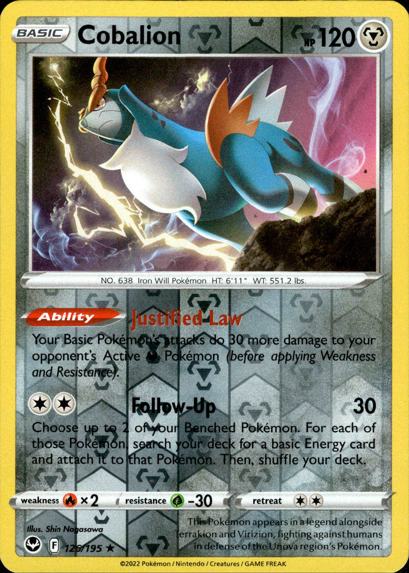 126/195 Cobalion Rare Reverse Holo Silver Tempest