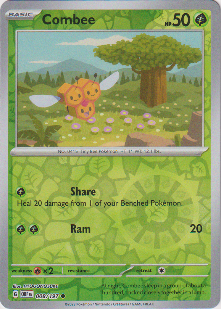 008/197 Combee Common Reverse Holo Obsidian Flames