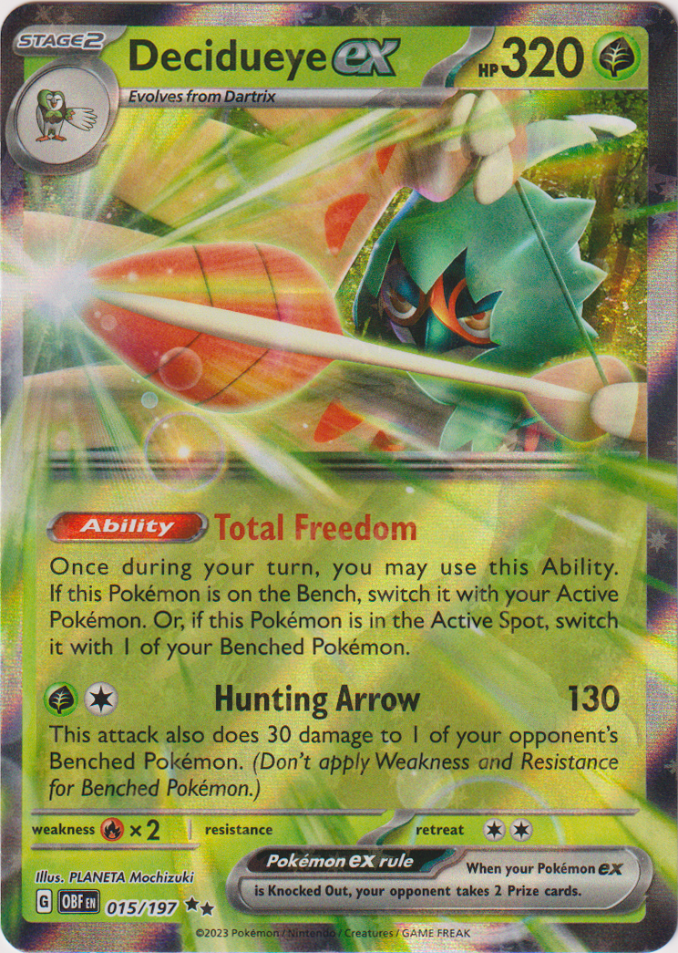 015/197 Decidueye EX Double Rare Obsidian Flames