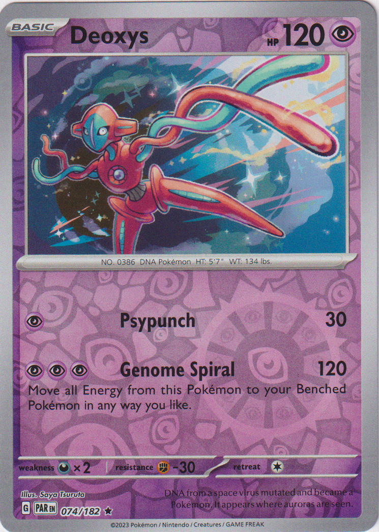 074/182 Deoxys Rare Reverse Holo Paradox Rift