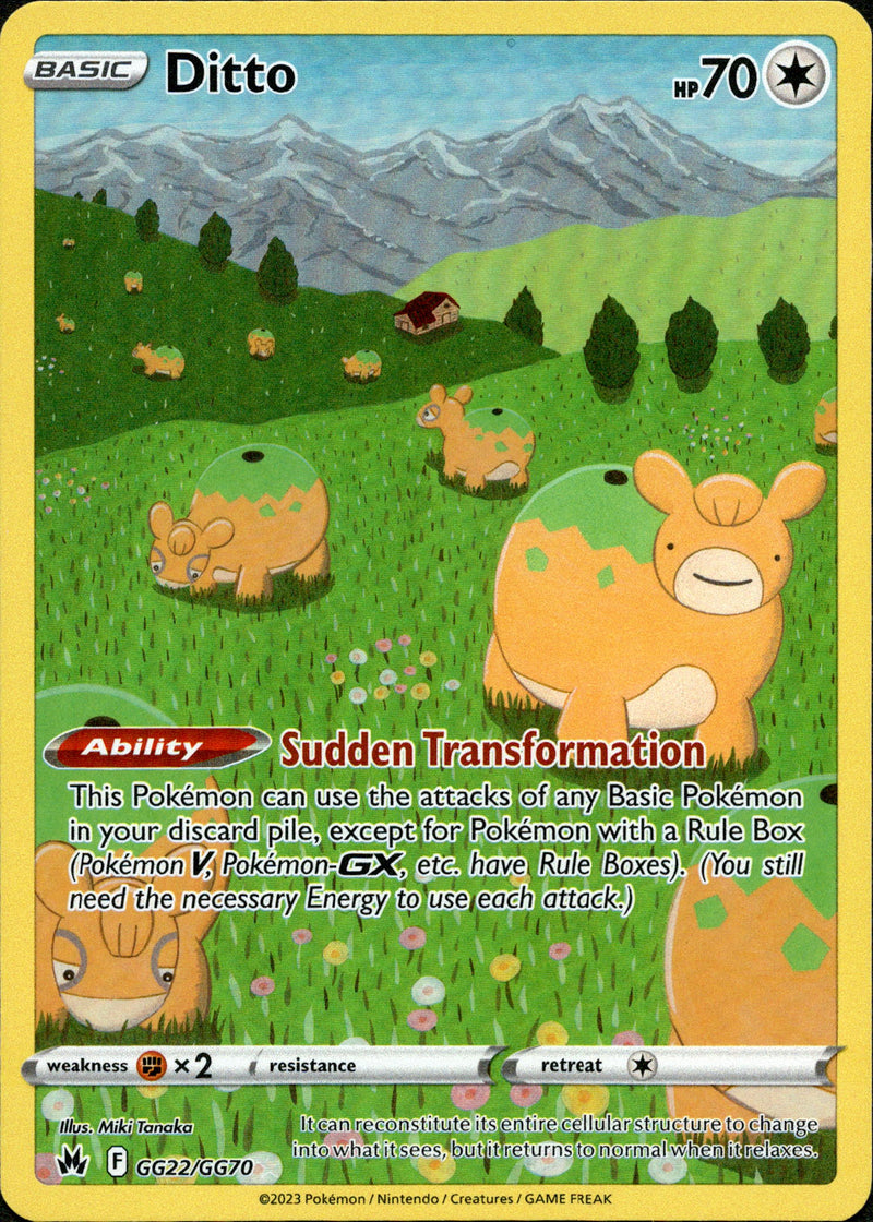 GG22/GG70 Ditto Holo Rare Crown Zenith