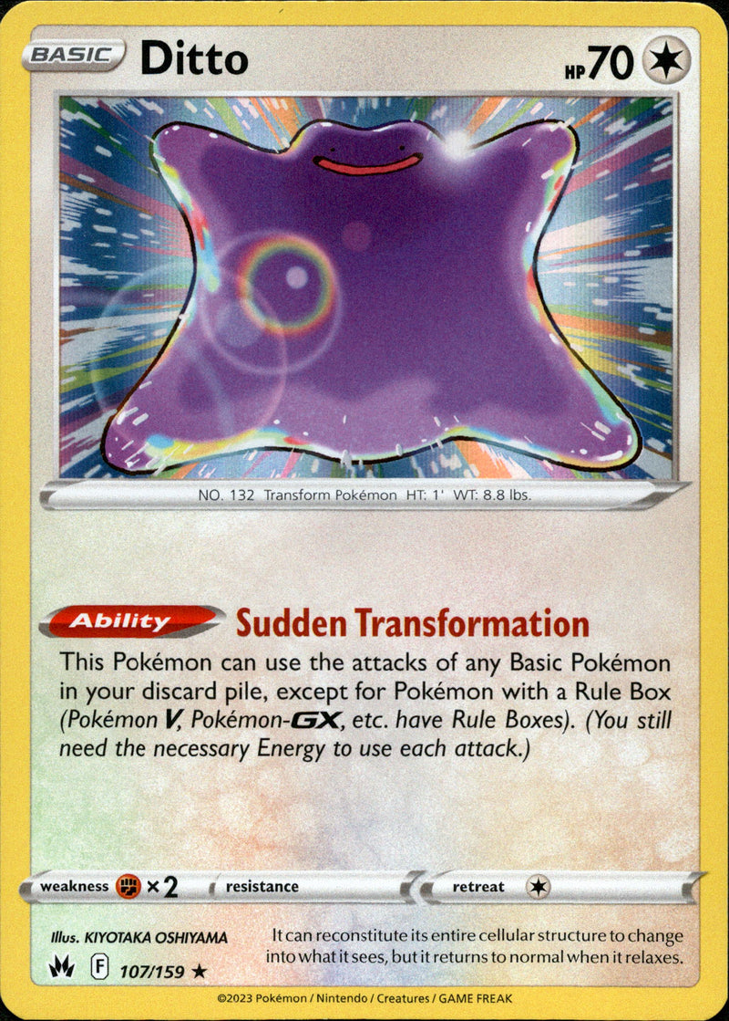 107/159 Ditto Holo Rare Crown Zenith