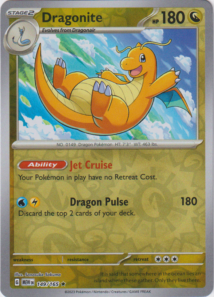 149/165 Dragonite Rare Reverse Holo Scarlet & Violet 151