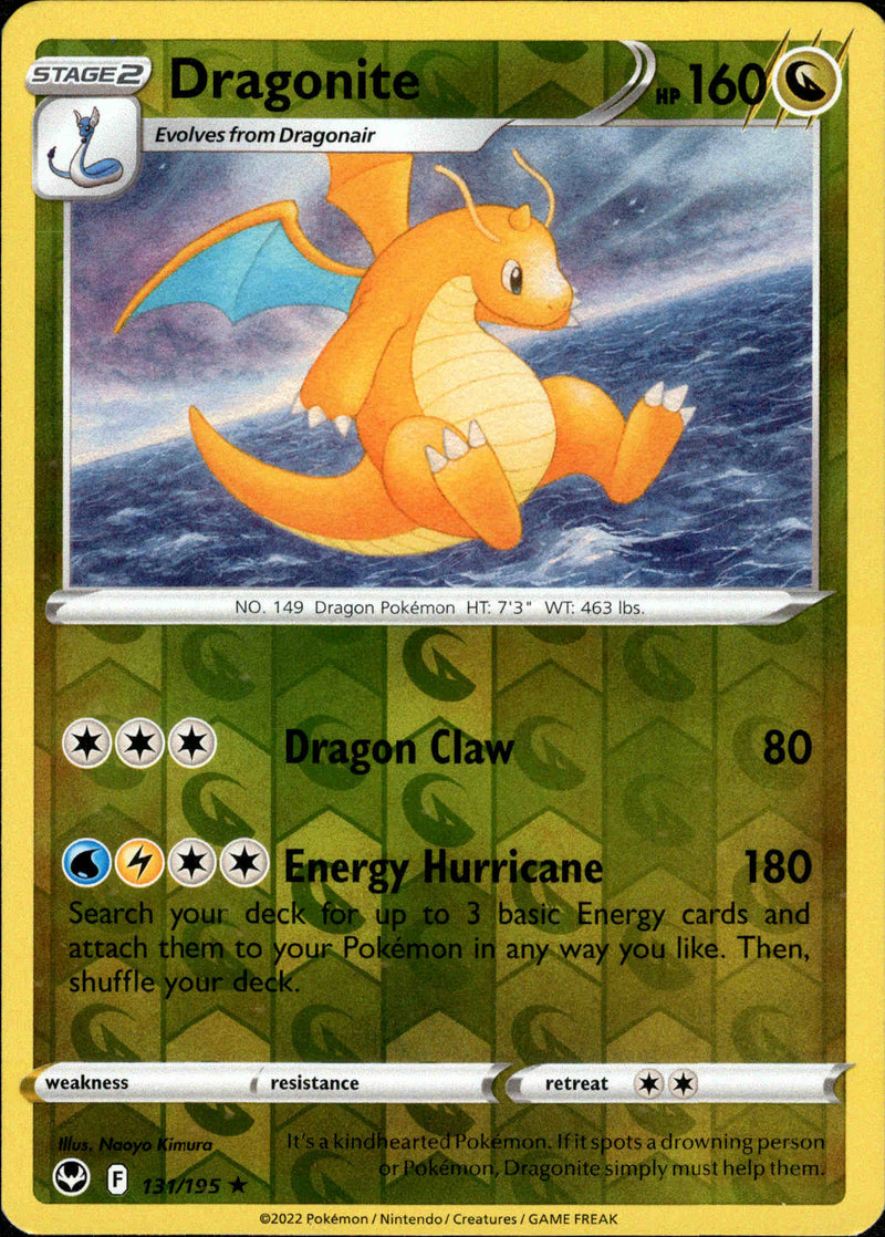 131/195 Dragonite Rare Reverse Holo Silver Tempest