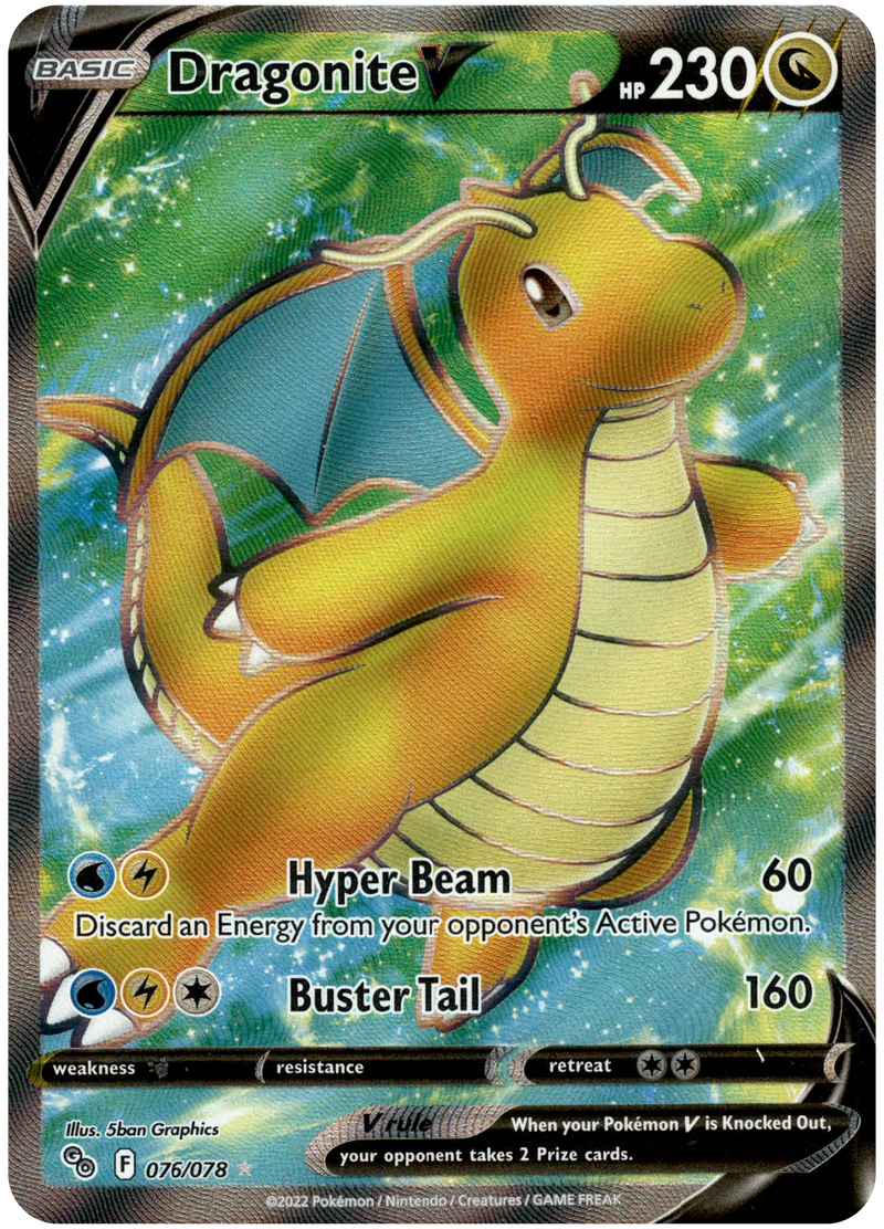 076/078 Dragonite V Full Art Pokemon GO