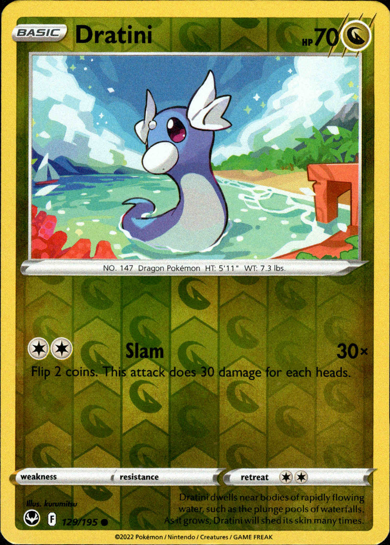 129/195 Dratini Common Reverse Holo Silver Tempest